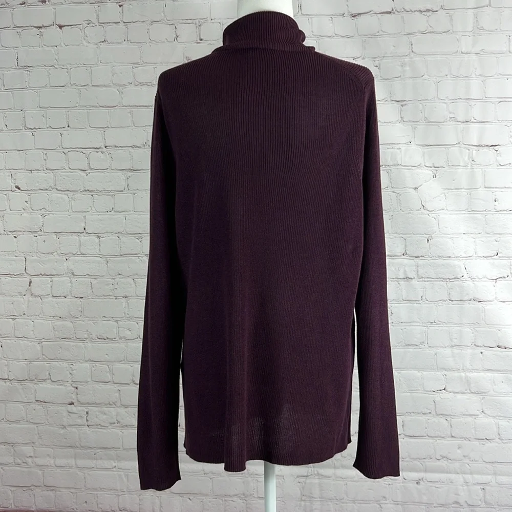 Eileen Fisher Tencel Silk Blend Turtleneck Sweater Top Size XL - Picture 2 of 6